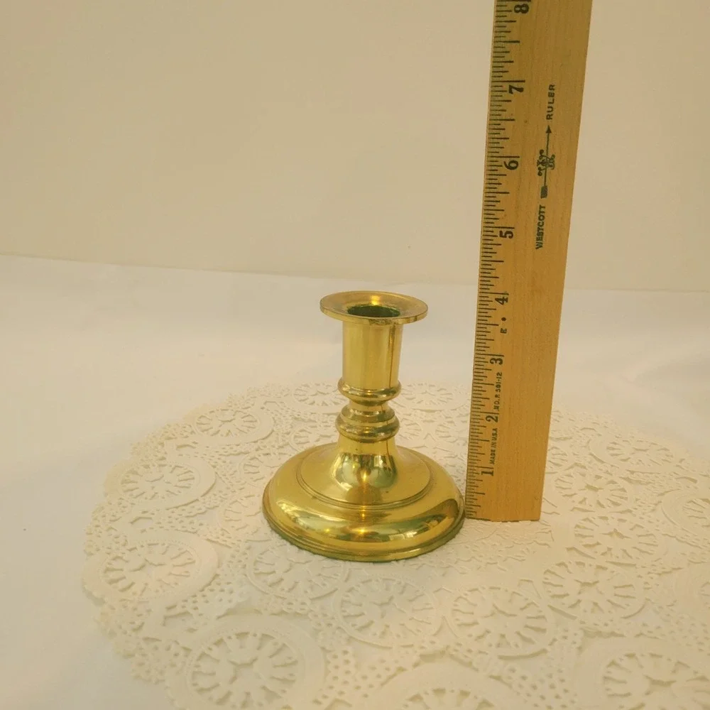 2 Convertible Solid Brass Candlestick Holders Gallery Originals Sizeable